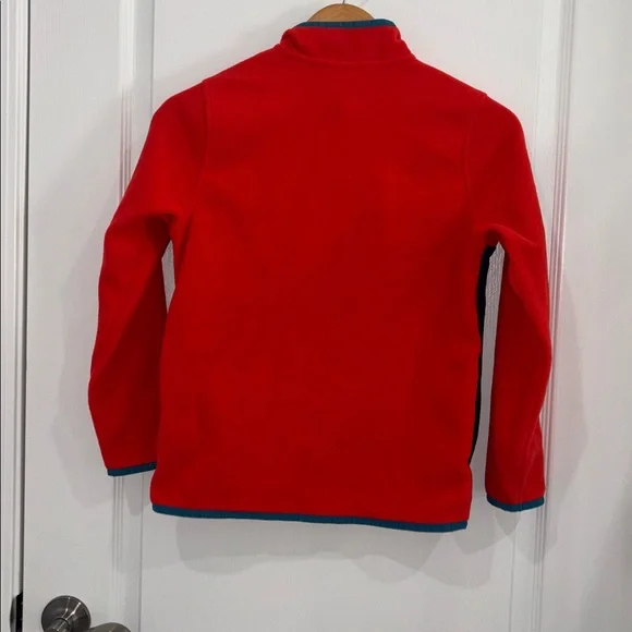 Lands' End Red and Navy Fleece Top 1/4 snap boys size large 10-12 - Picture 5 of 5
